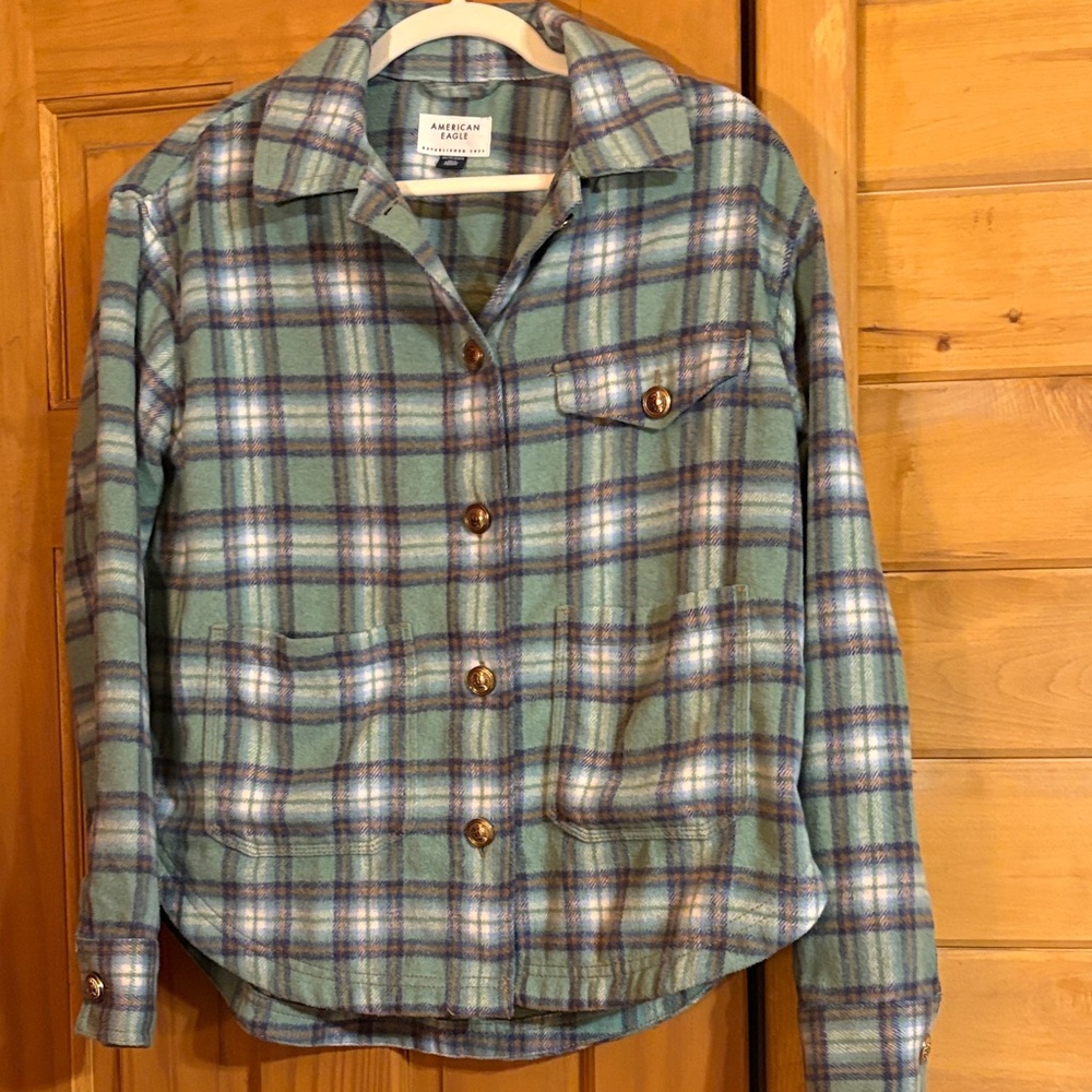 American Eagle Outfitters Blue Plaid Jacket
